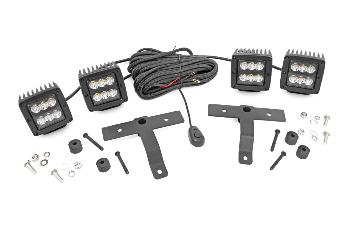 Jeep Quad Led Light Pod Kit Jl Gladiator Rough Country