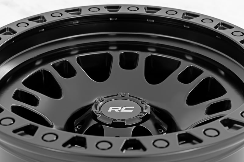 Rough Country 82 Series Wheel | One-Piece | Semi Gloss Black | 17x9 | 6x5.5  | -12mm | Rough Country
