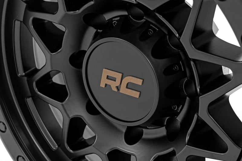 Rough Country 78 Series Wheel | Simulated Beadlock | Black | 18x9 | 8x6.5 |  -12mm | Rough Country