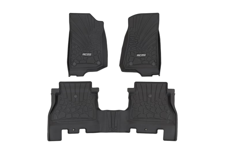 2018 2025 Jeep Wrangler JL Unlimited Flex Fit Floor Mats FR RR 4 Door