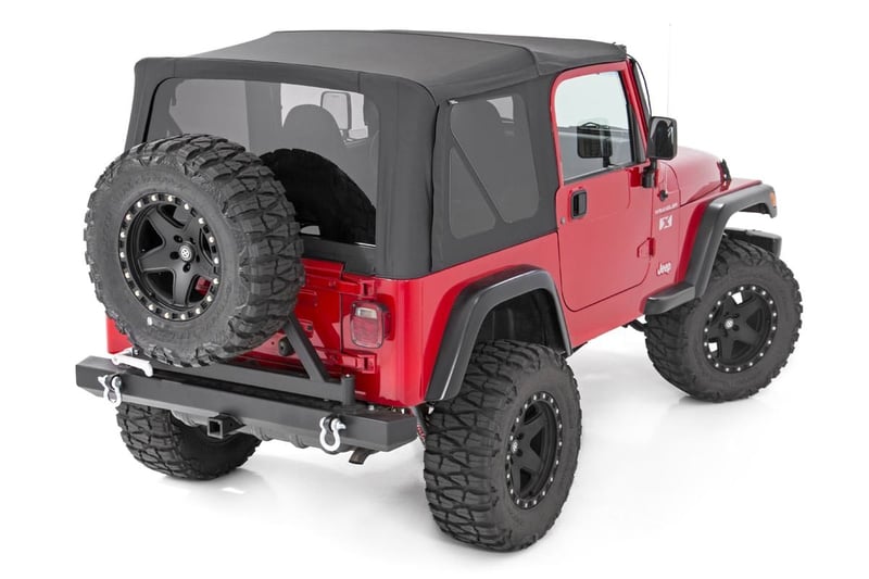 1997 2006 Jeep Wrangler TJ Soft Top Replacement Black Full Doors