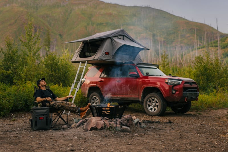 Roof Top Tent with Rack Mount 12 Volt Accessory and LED Light Kit