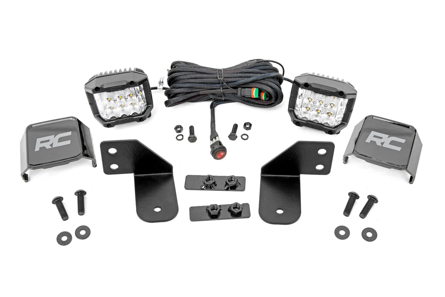 LED Light | RR Cage Mount | 2" Chrome Pair | Wide Angle | Polaris Ranger 1000 / Ranger XP 900 / 1000