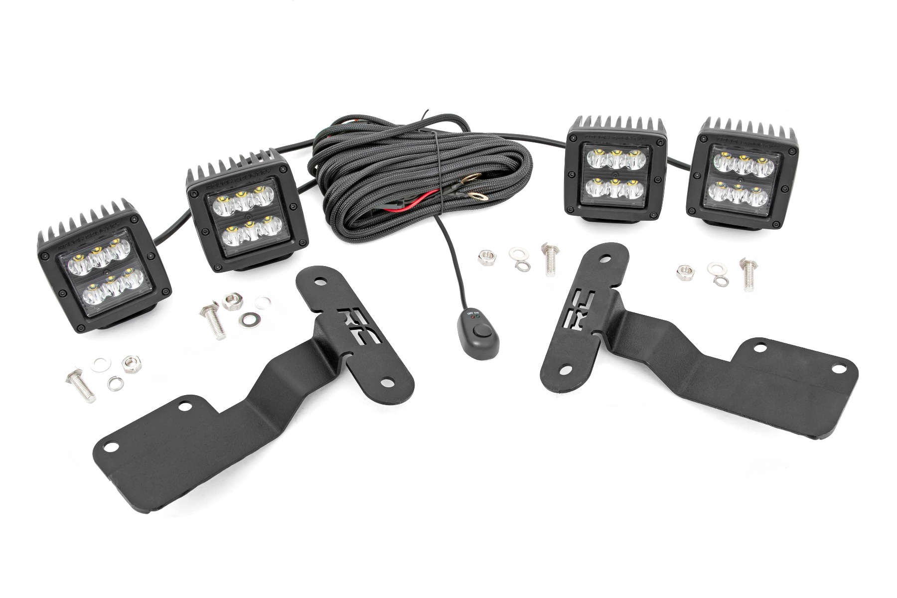 LED Light Kit | Ditch Mount | Dual 2" Black Pairs | Spot | Subaru Forester (14-18)