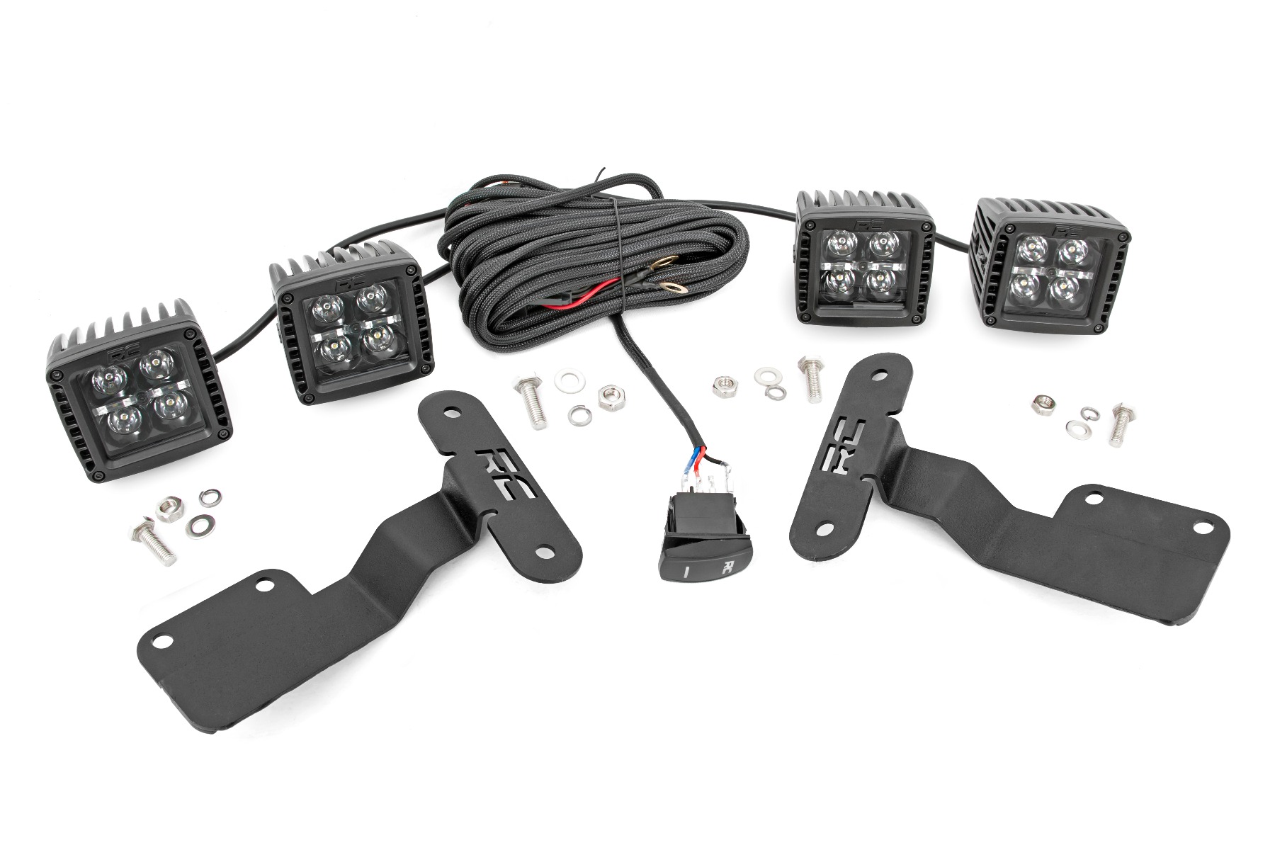 LED Light Kit | Ditch Mount | Dual 2" Black Pairs | White DRL | Subaru Forester (14-18)