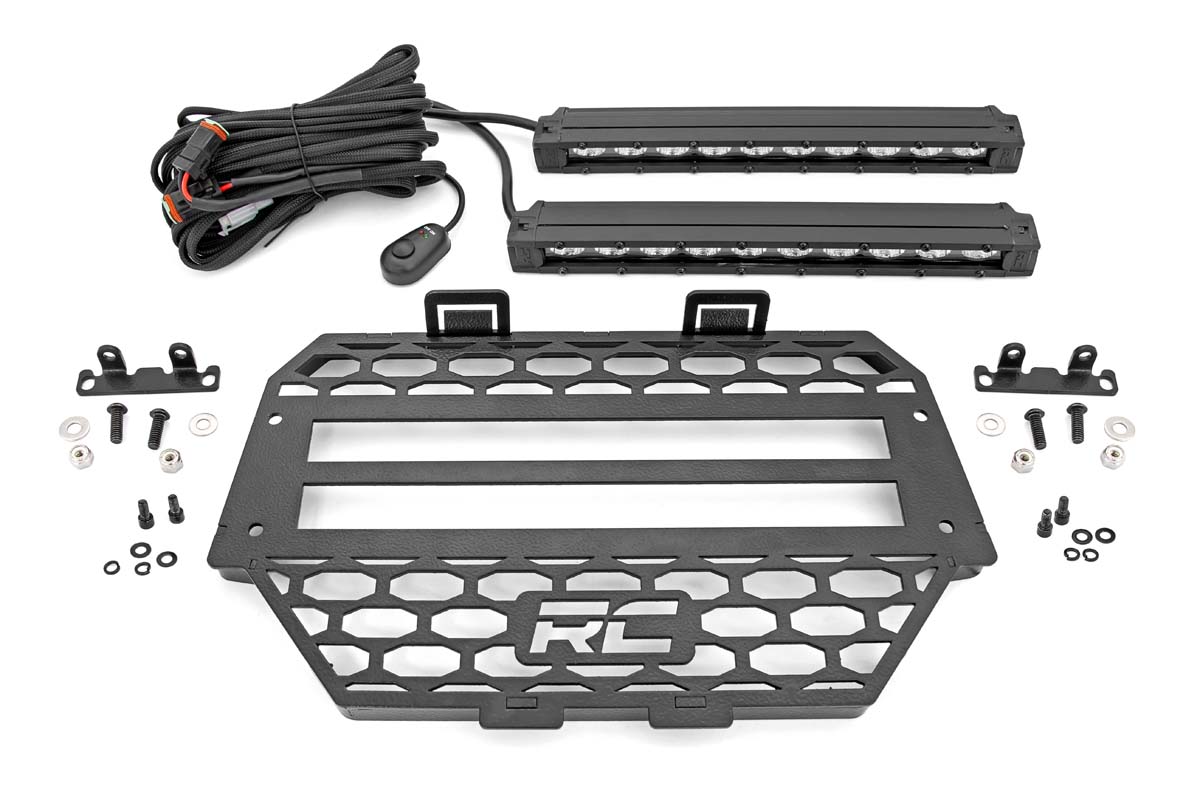 Grille Kit | 10" Black Slimline LED Pair | Polaris RZR XP 1000