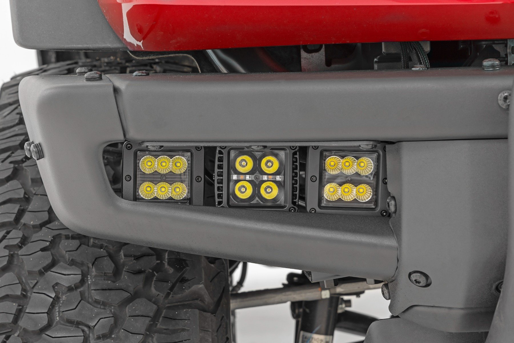 LED Light Kit | Fog Mount | Triple 2" Black Pair | White DRL | Ford Bronco (21-24)