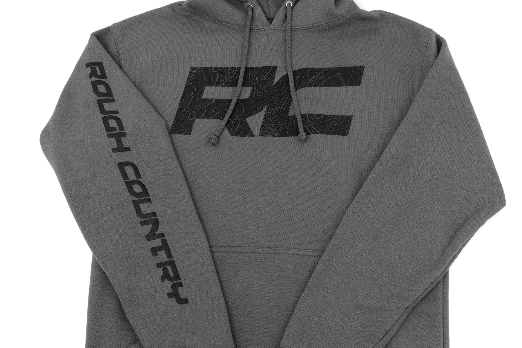 Rough Country Hoodie | RC Topographical Sleeve | Charcoal | MD