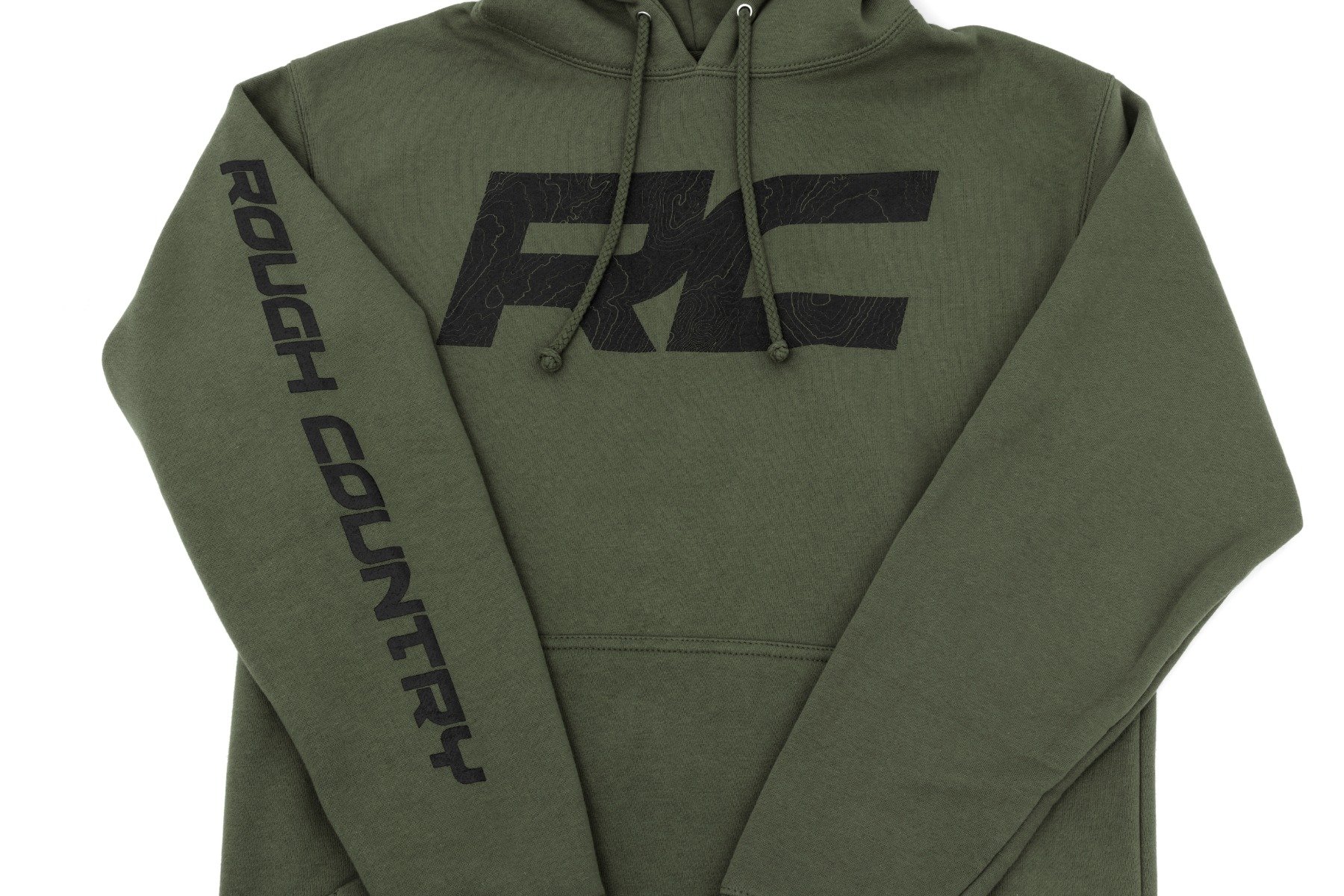 Rough Country Hoodie | RC Topographical Sleeve | Army Green | MD