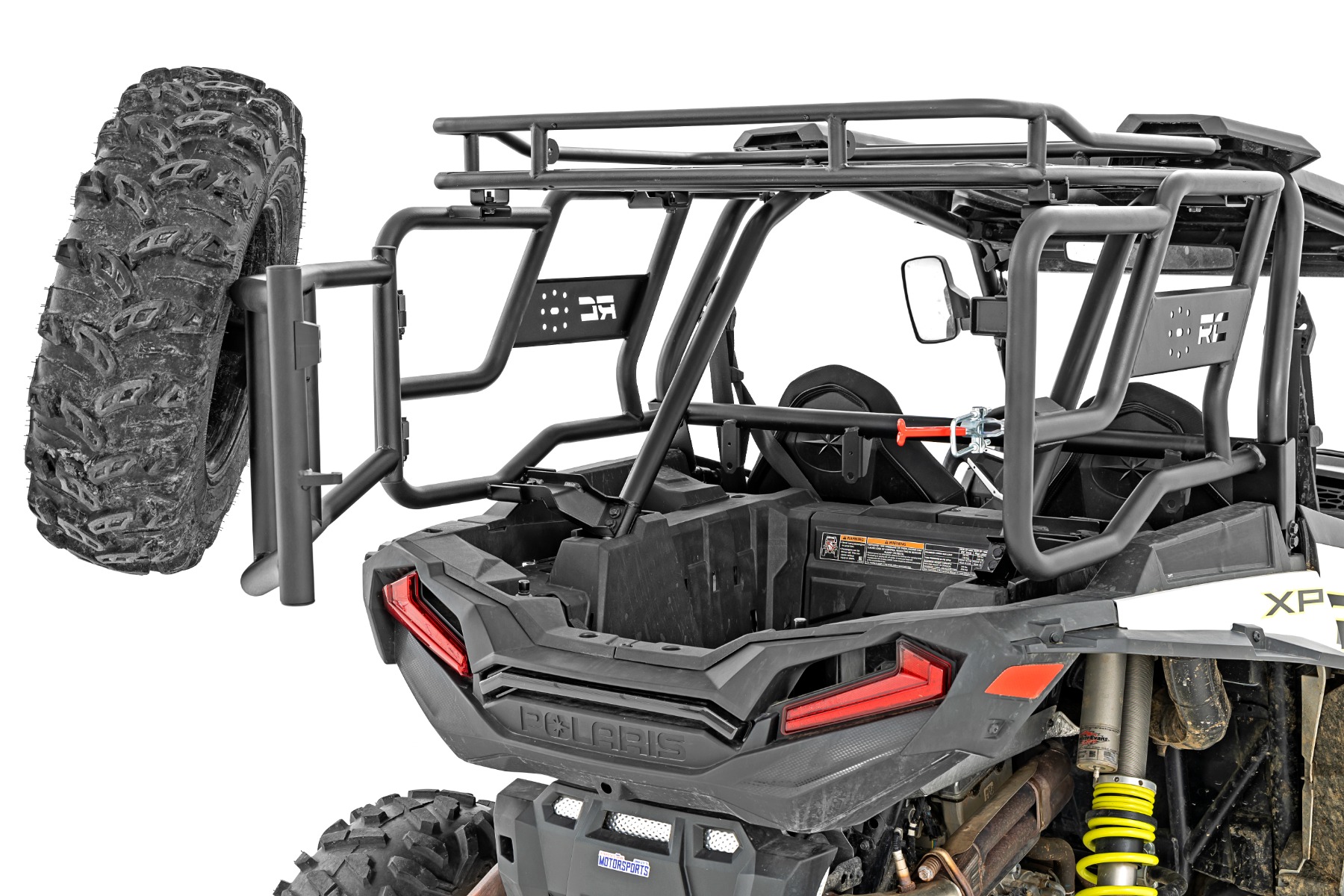 Tubular Rear Cargo Rack | Spare Tire Mount | Polaris RZR XP 1000