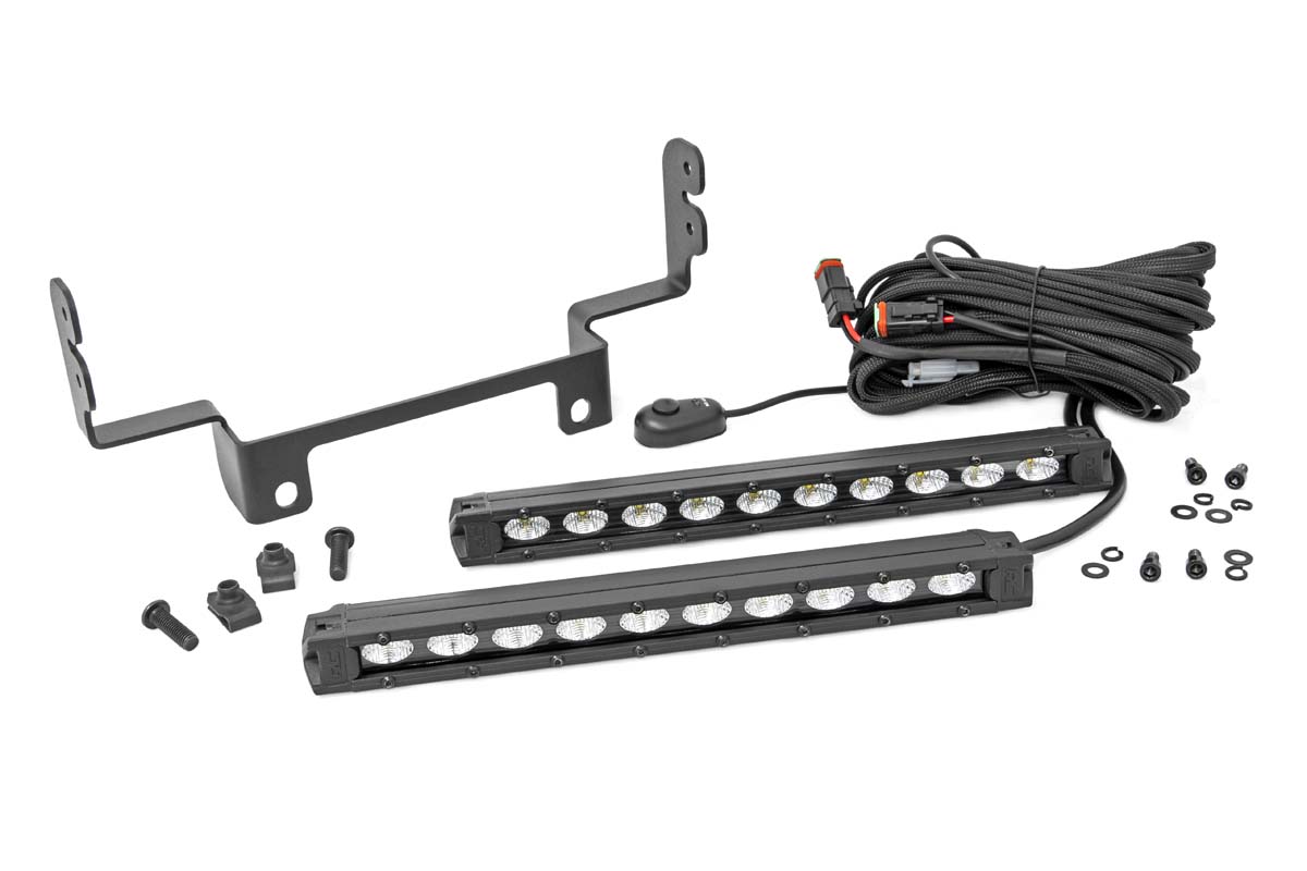 LED Light | Bumper Mount | 10" Black Slimline Pair | Honda Pioneer 1000 / Pioneer 1000-5