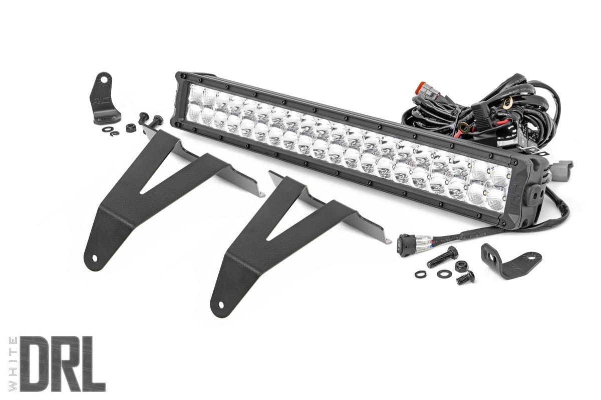 LED Light Kit | Bumper Mount | 20" Chrome Dual Row | White DRL | Ram 1500 (19-24)