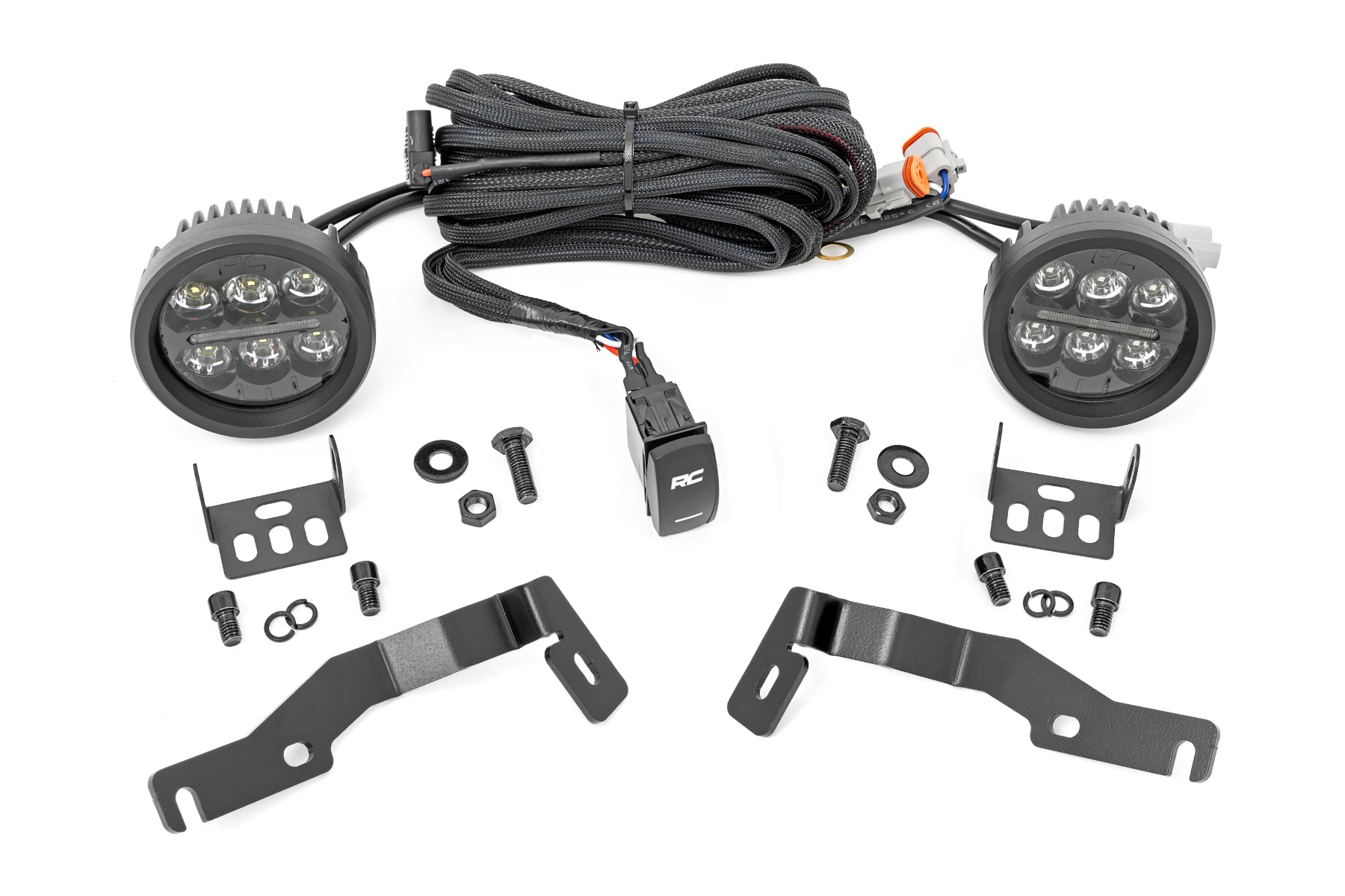 LED Light Kit | Ditch Mount | Black Series Round | 3.5 Inch | Amber DRL | Toyota Tacoma (2024)