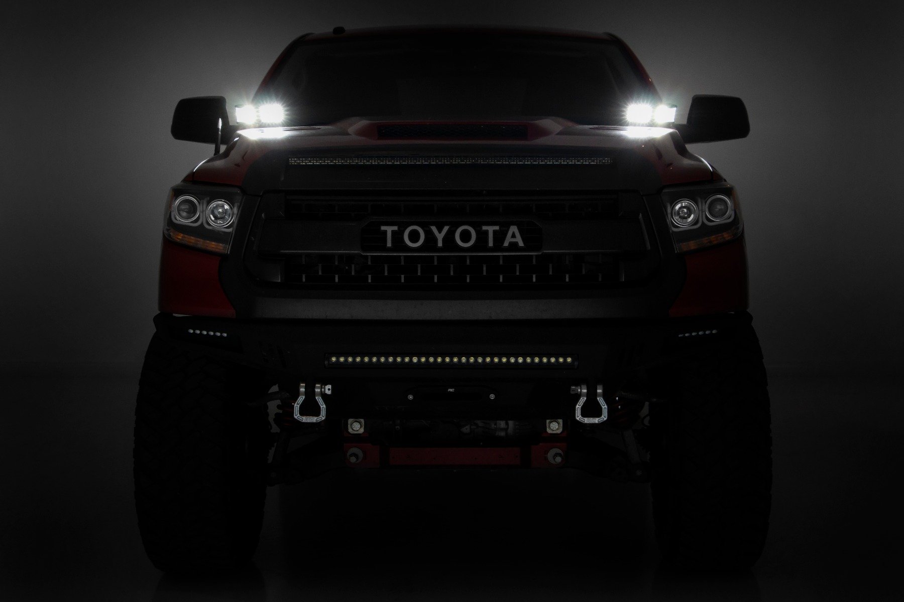 LED Light Kit | Ditch Mount | Dual 2" Black Pairs | White DRL | Toyota Tundra (14-21)