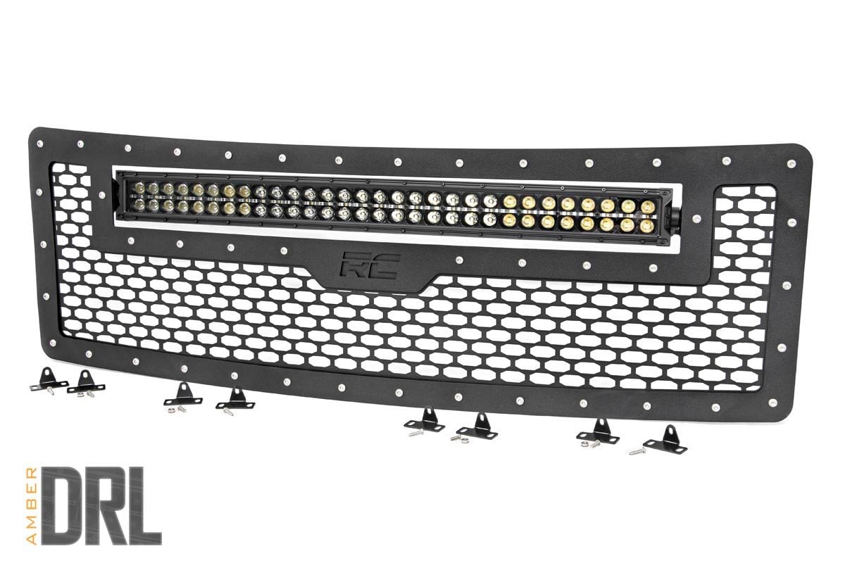 Mesh Grille | 30" Dual Row LED | Black | Amber DRL | Ford F-150 (09-14)