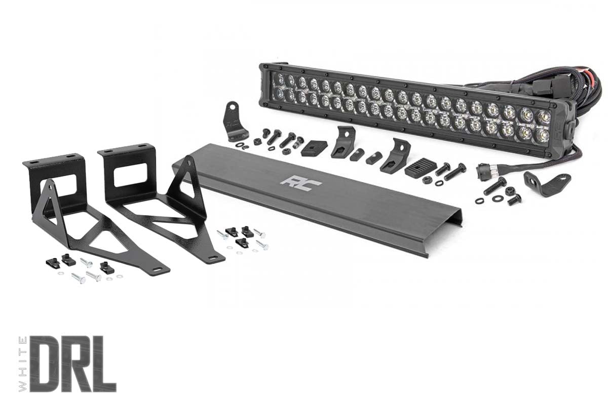 LED Light Kit | Bumper Mount | 2" Black Dual Row | White DRL | Ford F-250 / F-350 Super Duty (05-07)