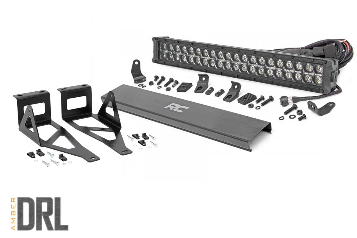 LED Light Kit | Bumper Mount | 2" Black Dual Row | Amber DRL | Ford F-250 / F-350 Super Duty (05-07)