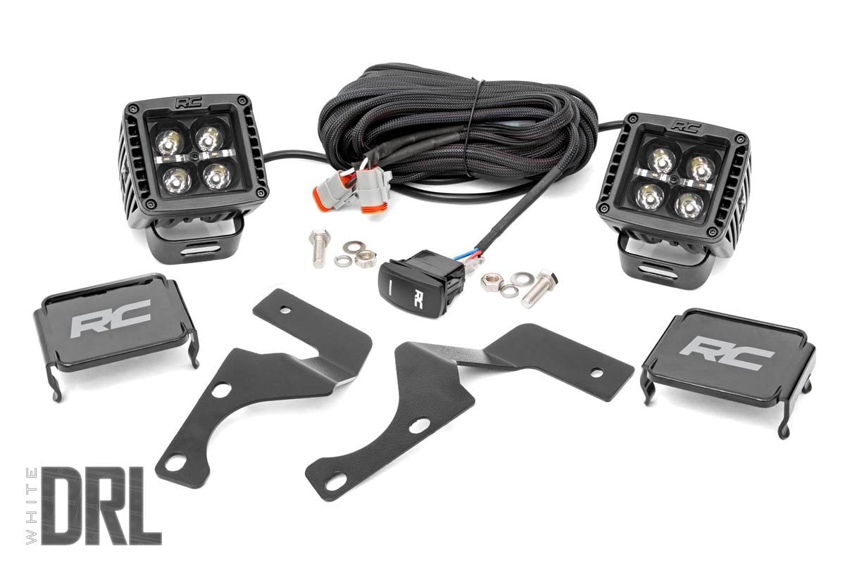 LED Light Kit | Ditch Mount | 2" Black Pair | White DRL | Toyota 4Runner (10-23)