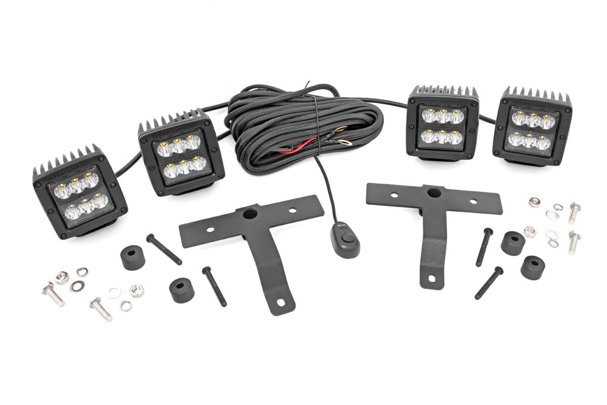 Jeep Quad LED Light Pod Kit- Black Series (18-24 JL / 20-24 Gladiator)