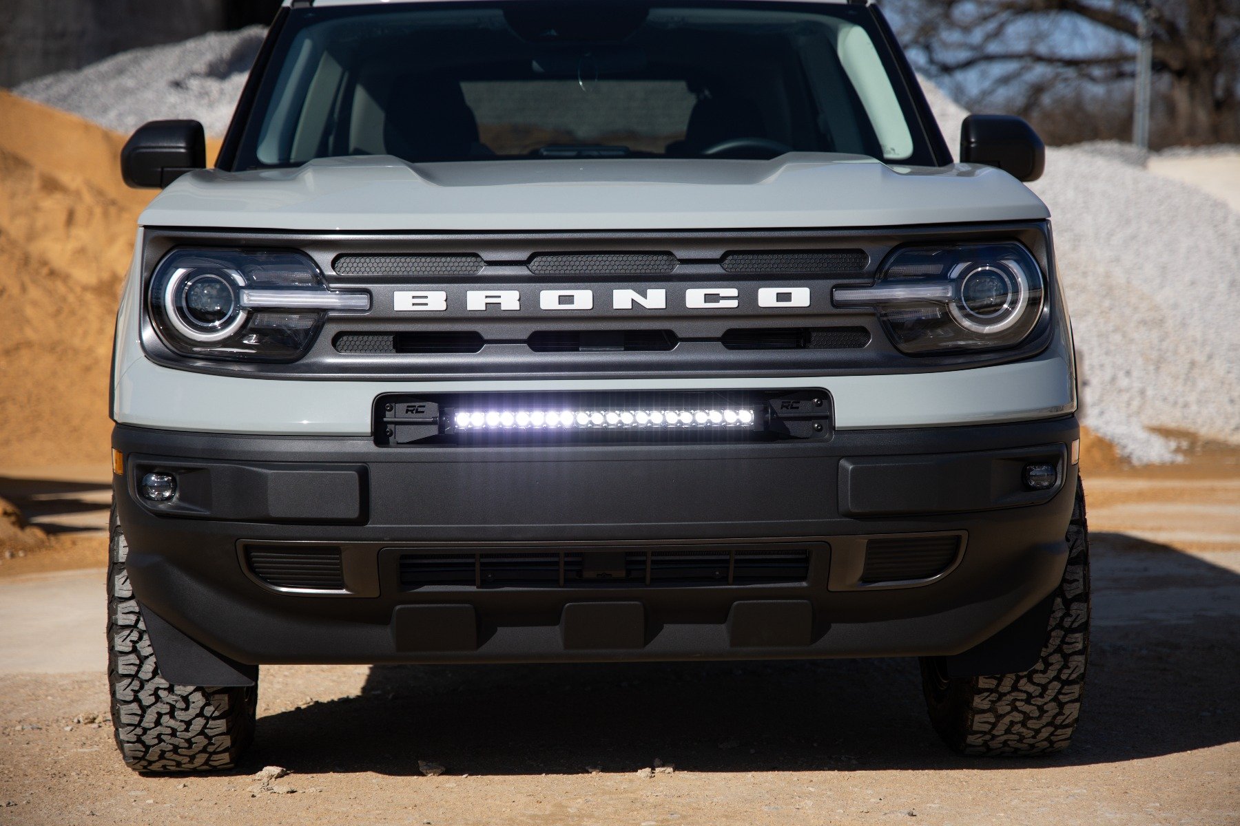 LED Light | Bumper Mount | 20" Black Single Row | White DRL | Ford Bronco Sport (21-23)