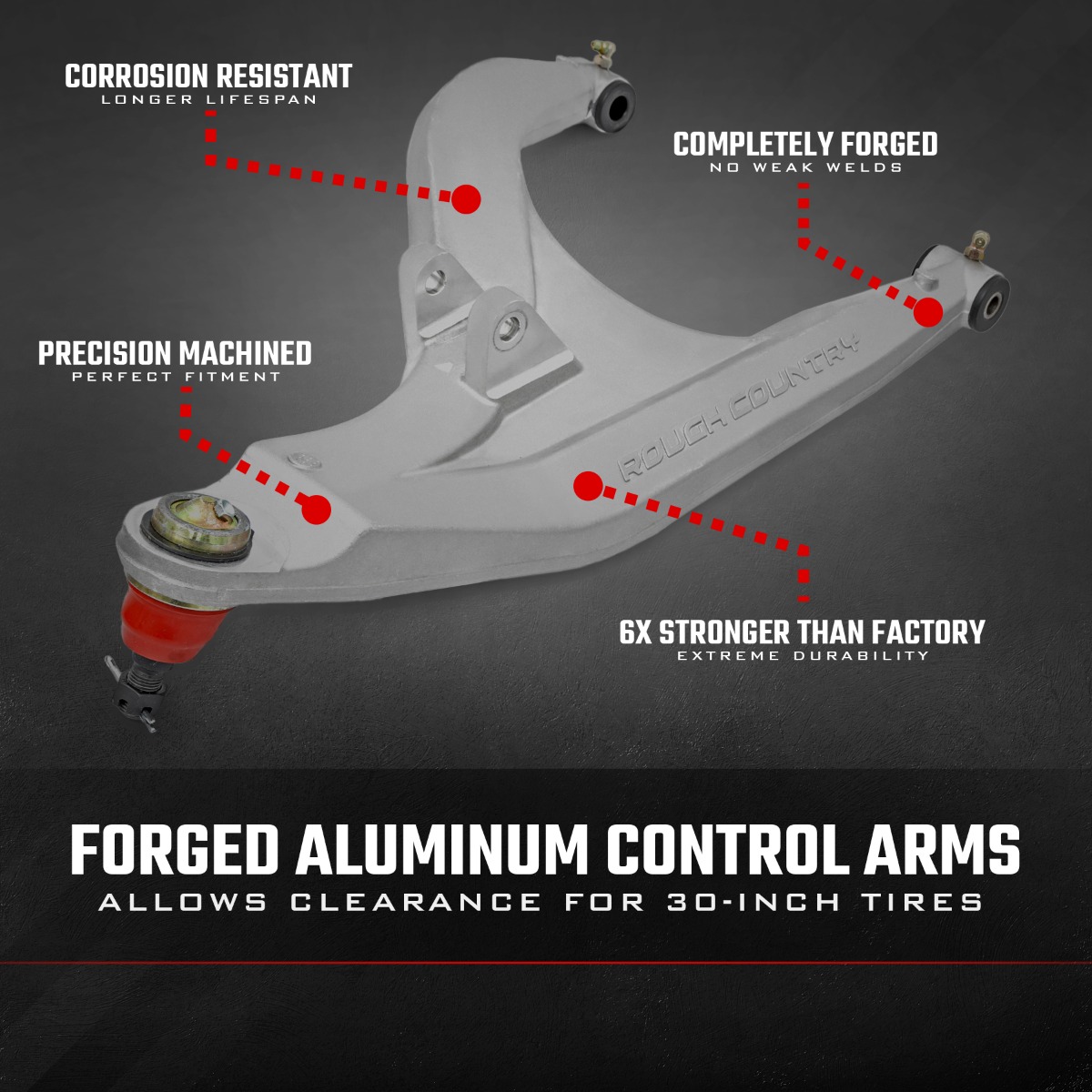 Aluminum Control Arms | High Clearance w / 2" Forward Offset | Polaris Ranger 1000XP