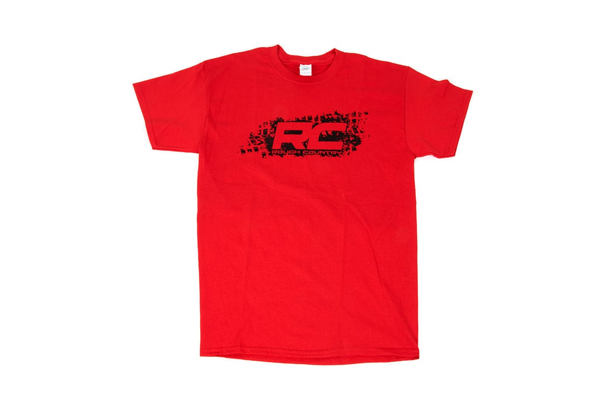Rough Country T-Shirt | Rough Country Tread | Red | Size SM