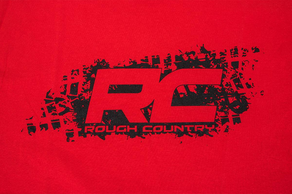 Rough Country T-Shirt | Rough Country Tread | Red | Size SM