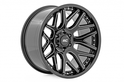 Rough Country 95 Series Wheel | Machined One-Piece | Gloss Black | 20x10 | 5x4.5 | -19mm