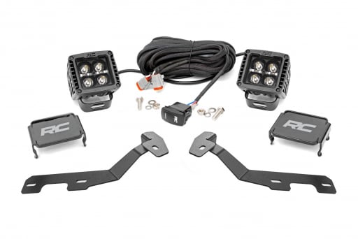 LED Light Kit | Ditch Mount | 2" Black Pair | White DRL | Ram 1500 (19-25)