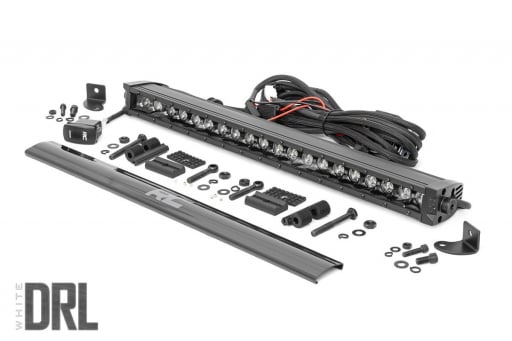 20 Inch Black Series LED Light Bar | Single Row | Cool White DRL