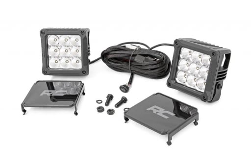 4 Inch Chrome Series LED Light Pods | Square | White DRL | Pair