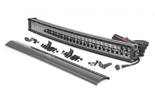 30 Inch Black Series LED Light Bar | Curved | Dual Row | Cool White DRL