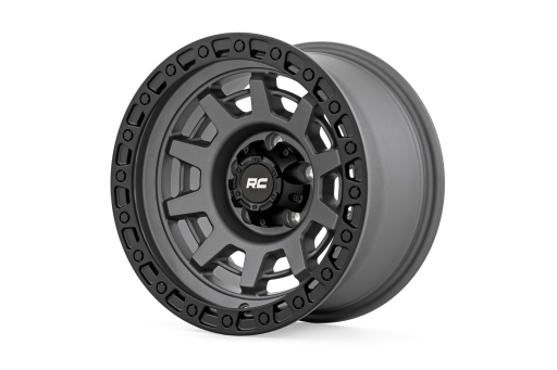 Rough Country 85 Series Wheel | One-Piece | Gunmetal Gray/Black | 15x8 | 5x4.5 | -19mm