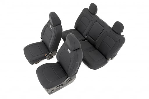 Black Neoprene Front & Rear Seat Cover Combo for 1999-2006 Chevy 1500 [91019]