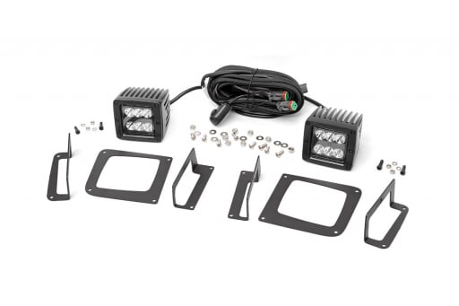 LED Light Kit | Fog Mount | 2" Black Pair | GMC Sierra 1500 2WD/4WD (14-15)