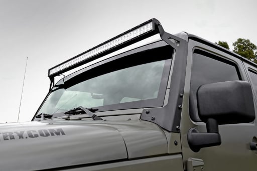Upper Windshield 50in LED Light Bar Mounting Brackets for Jeep JK [70504]