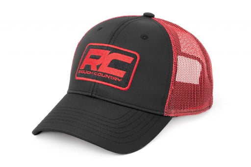Rough Country Hat | Red Mesh | Rough Country Patch | Black/Red