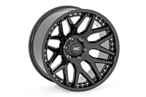 Rough Country 95 Series Wheel | One-Piece | Gloss Black | 22x10 | 6x5.5 | -25mm