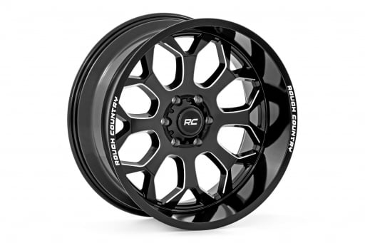 Rough Country 96 Series Wheel | One-Piece | Gloss Black | 22x10 | 8x180 | -19mm