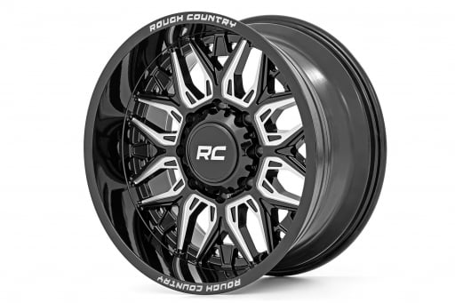 Rough Country 86 Series Wheel | One-Piece | Gloss Black | 20x10 | 5x5 | -19mm