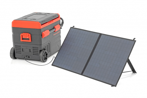 50L Portable Refrigerator/Freezer w/Solar Panel | Rechargeable | 12 Volt/AC 110