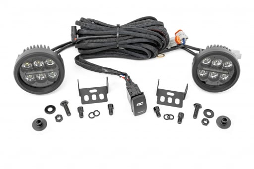 LED Light Kit | Ditch Mount | 3.5" Black Round Pair | Amber DRL | Ford Bronco (21-23)