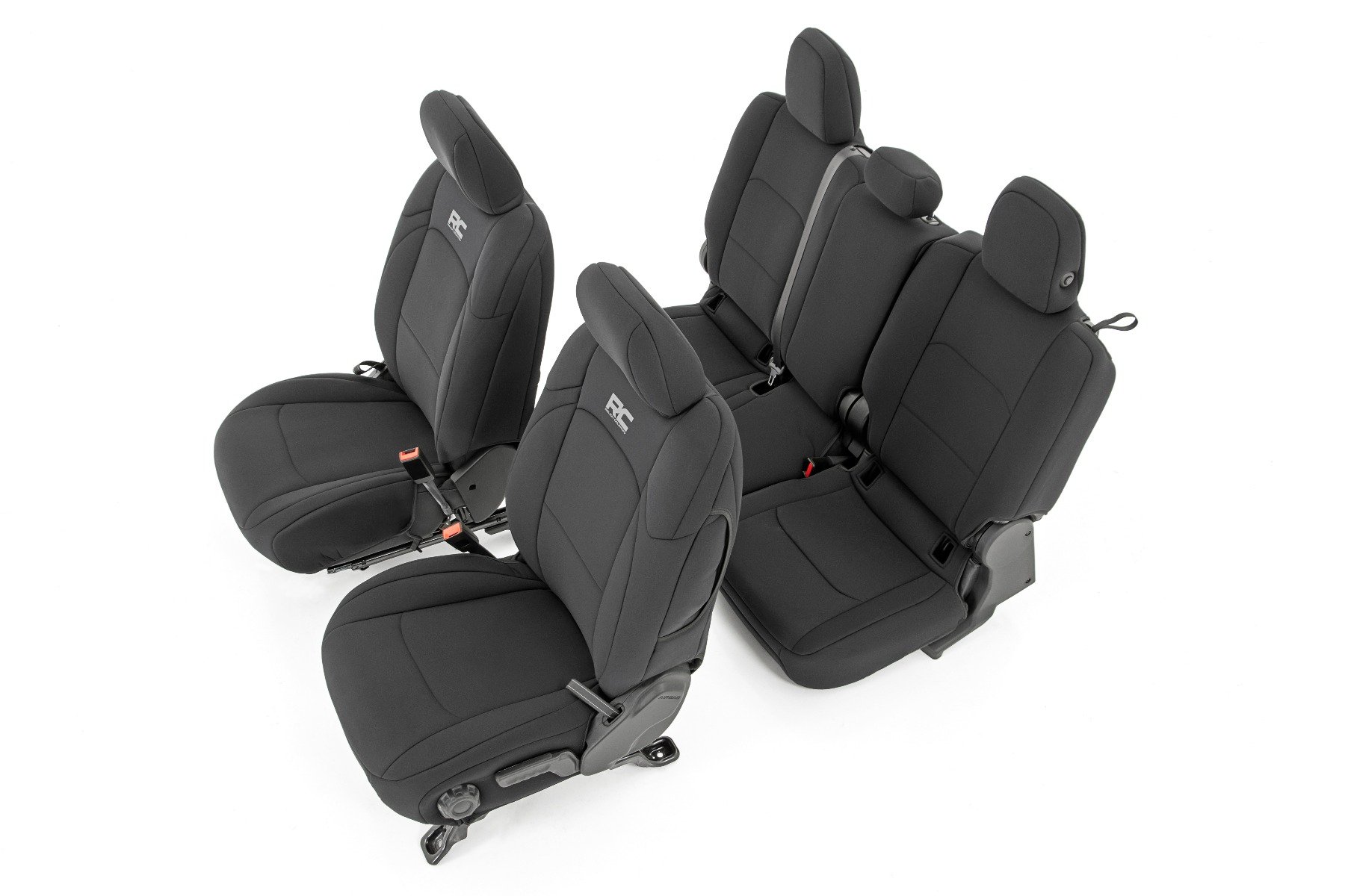 Jeep Neoprene Seat Cover Set Black (2020 Gladiator JT) Rough Country - 91034