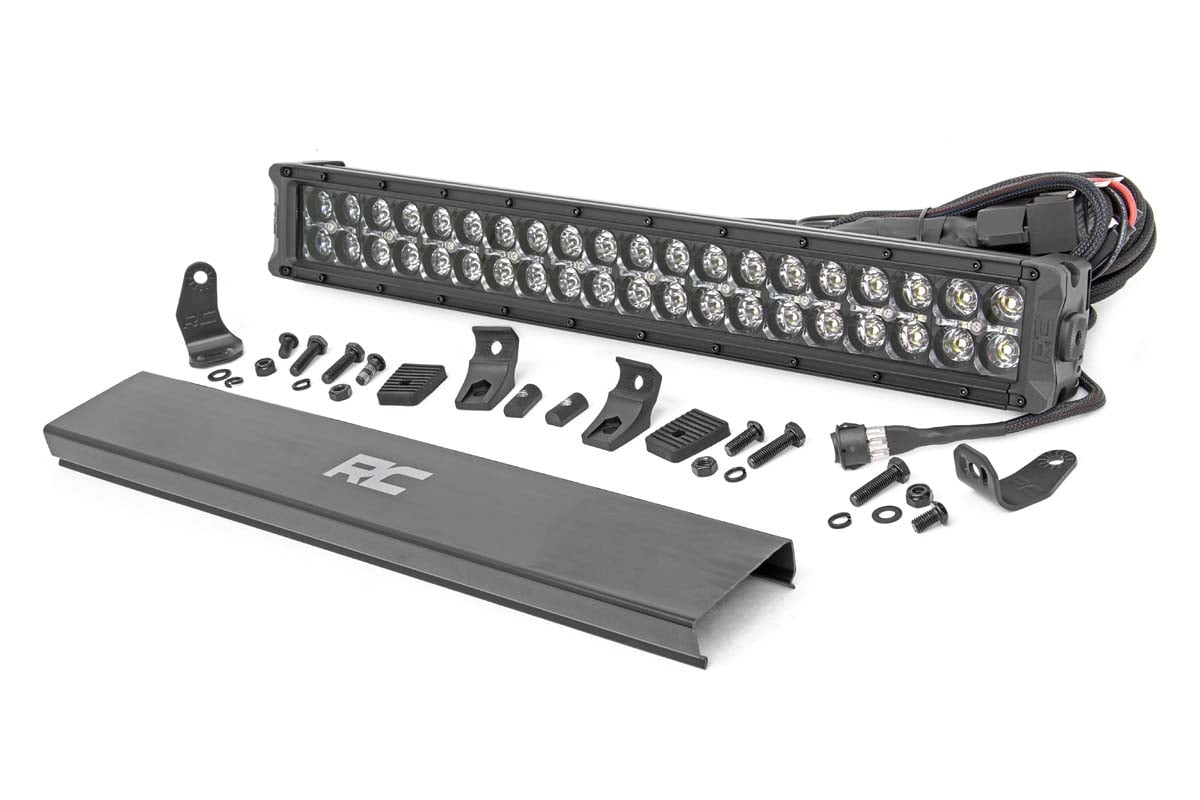 20 Inch Black Series LED Light Bar | Dual Row | Amber DRL | Rough