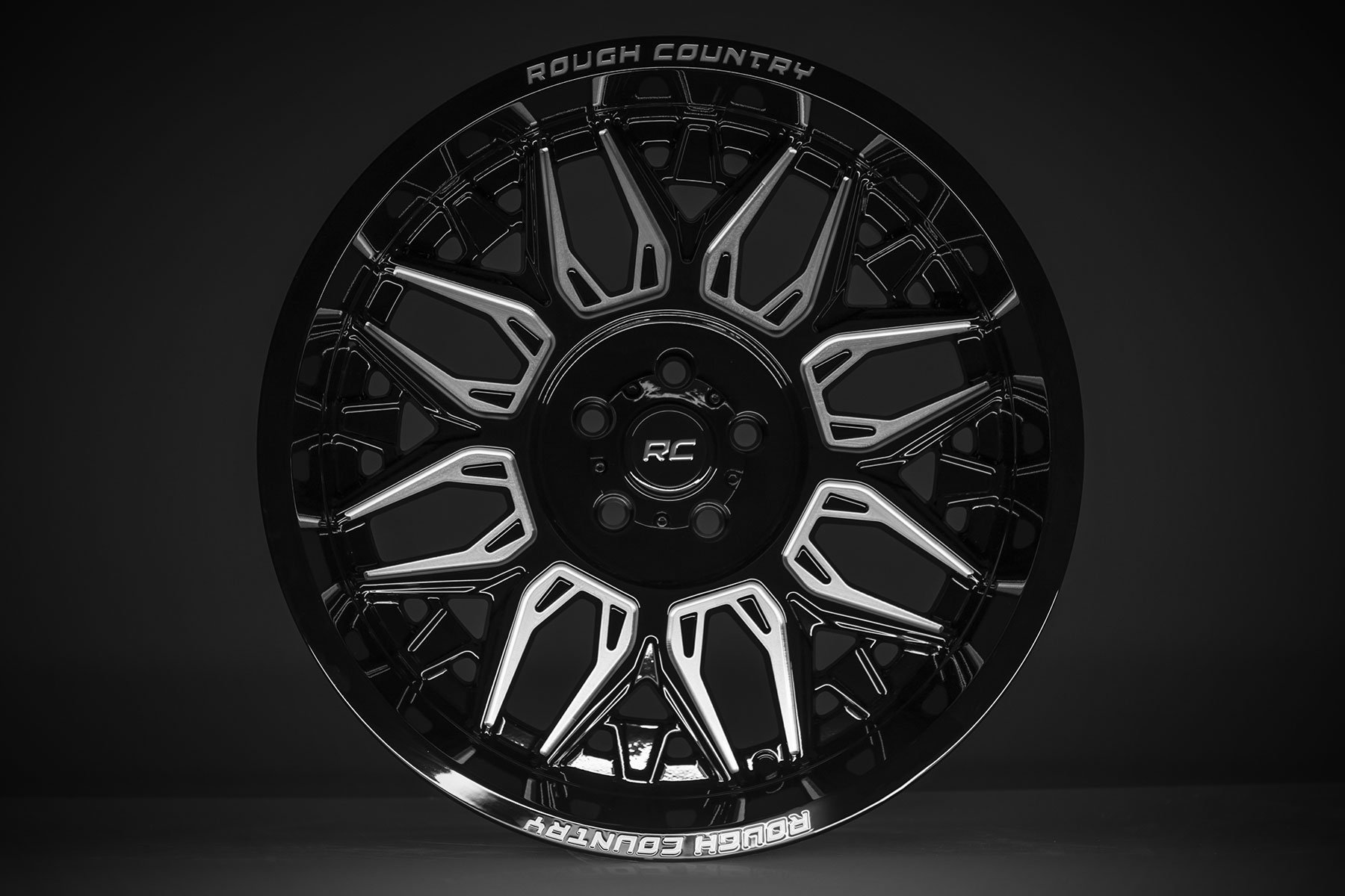 Rough Country 86 Series Wheel | One-Piece | Gloss Black | 22x10 | 8x6.5 ...