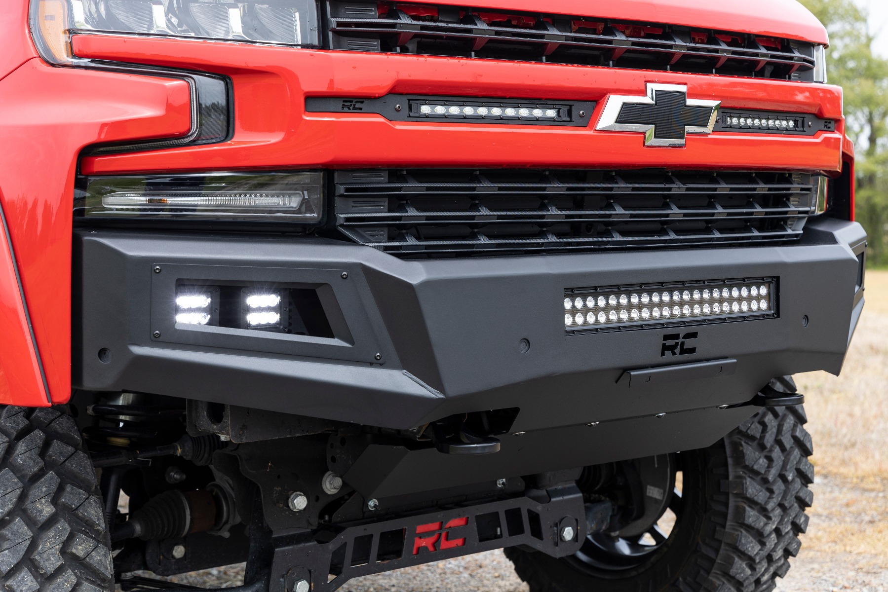 High Clearance Front Bumper | LED Lights & Skid Plate | Chevy Silverado ...