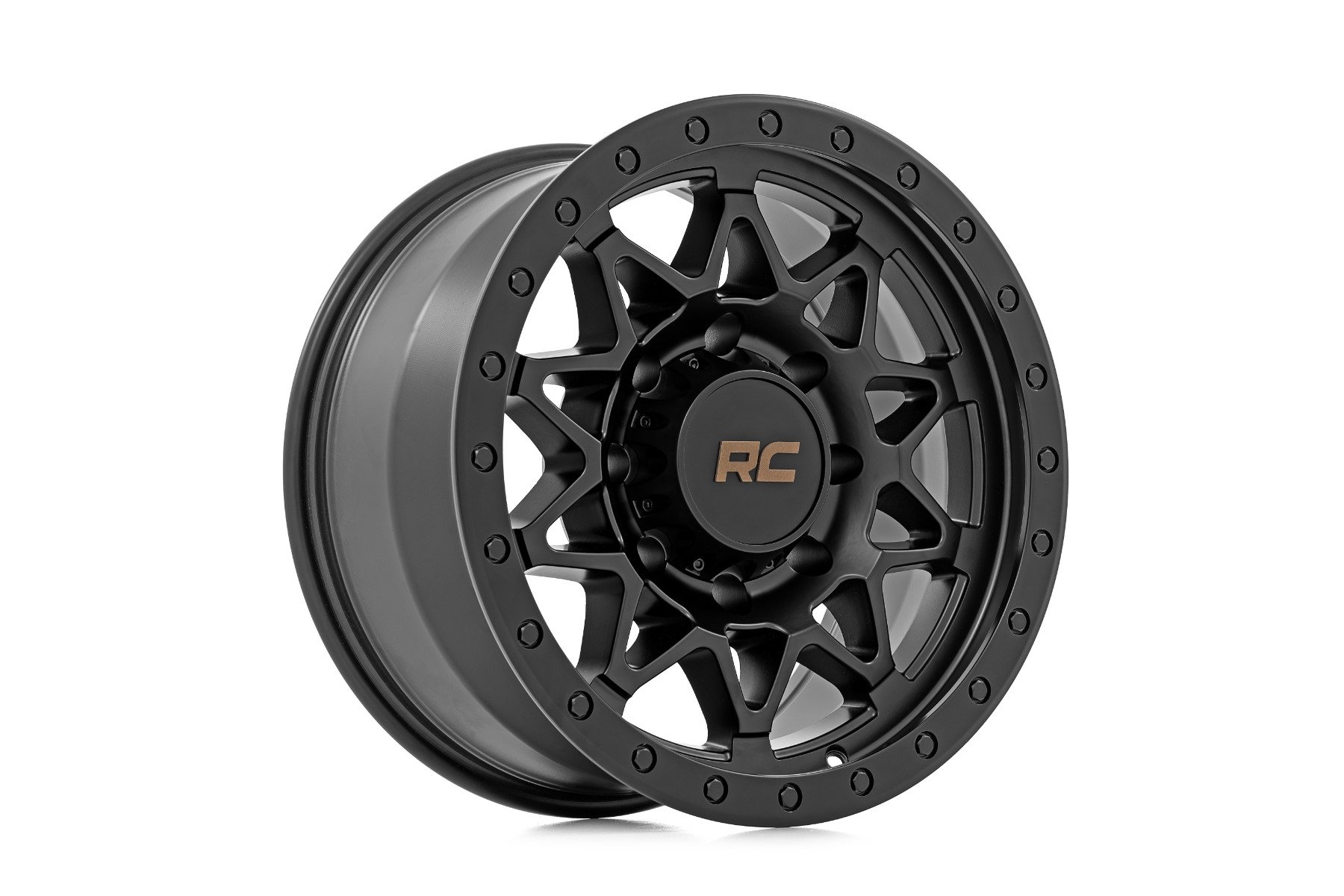 Rough Country 78 Series Wheel | Simulated Beadlock | Black