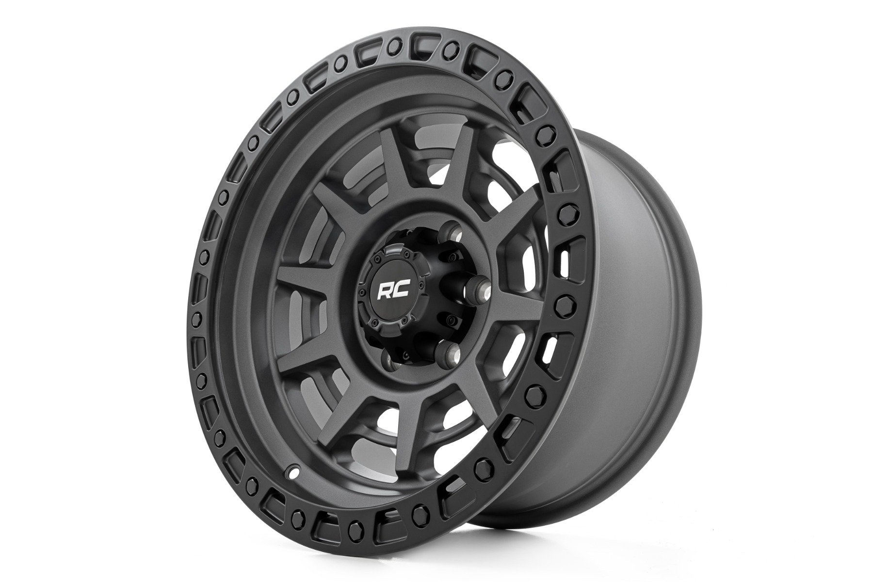 Rough Country 85 Series Wheel Simulated Beadlock Gunmetal Gray