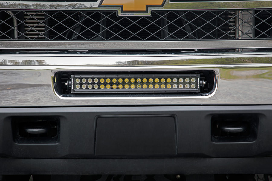 Fit 2011-2014 Chevy Silverado 2500/3500 Lower Bumper 22 LED Light Bar  Mount Kit