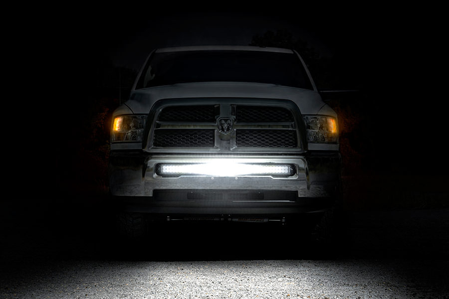 30 Curved LED Light Bar Installed - Flush In Between Tow Hooks - Dodge  Cummins Diesel Forum